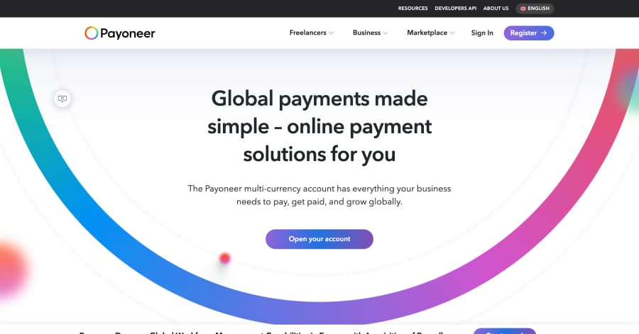 Payoneer - Fintech Startup Website Examples Payoneer - Fintech Startup Website Examples