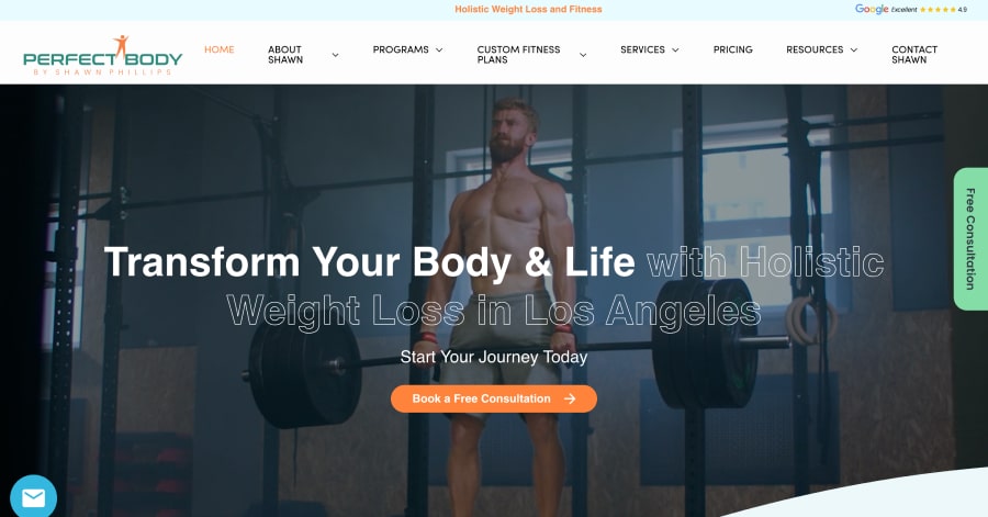 Perfect Body - Personal Trainer Website Example Perfect Body - Personal Trainer Website Example