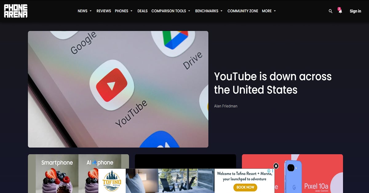 Phone Arena - Technology Website Example