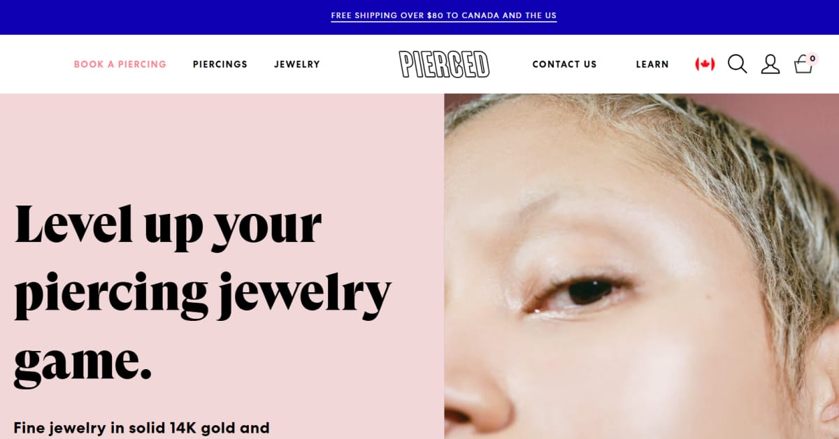 Pierced - Shopify Website Examples