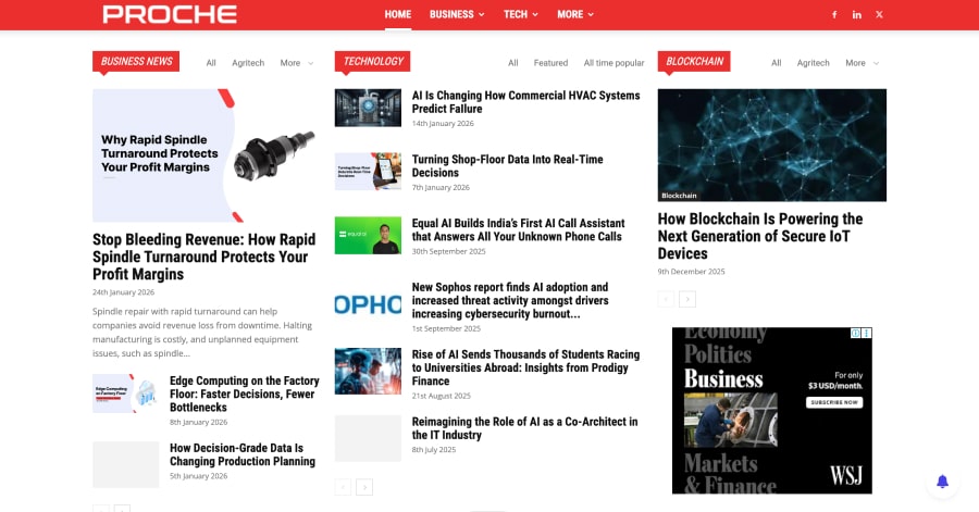 Proche - News Website Example Proche - News Website Examples