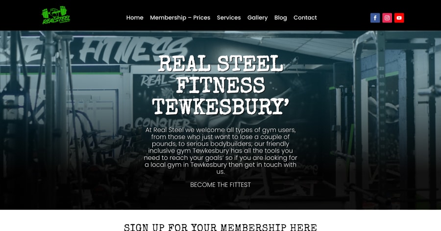 Real Steel Fitness - Membership Website Example Real Steel Fitness - Membership Website Example