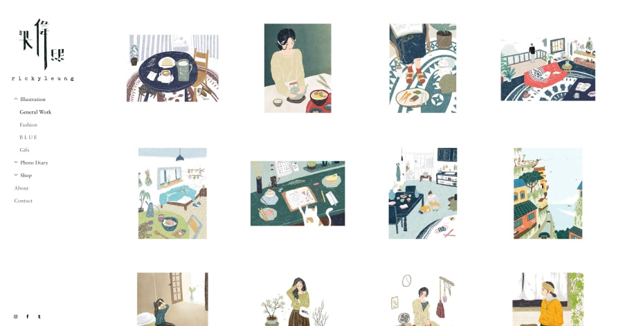 Ricky Leung - Illustrator Website Examples
