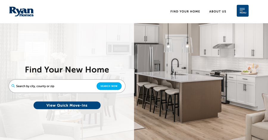 Ryan Homes - Home Builder Website Example Ryan Homes - Home Builder Website Example