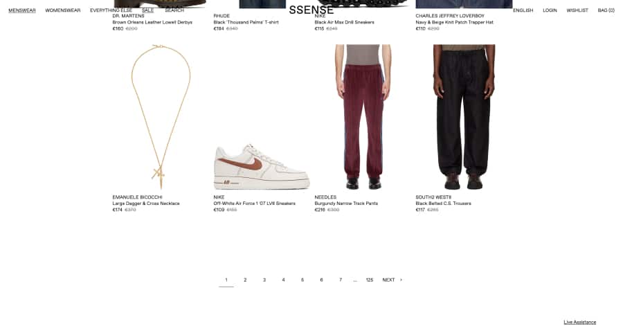 SSENSE - Pagination Design Example