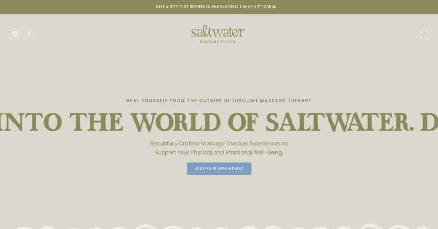 Saltwater Massage Studio - Massage Website Example Saltwater Massage Studio - Massage Website Example