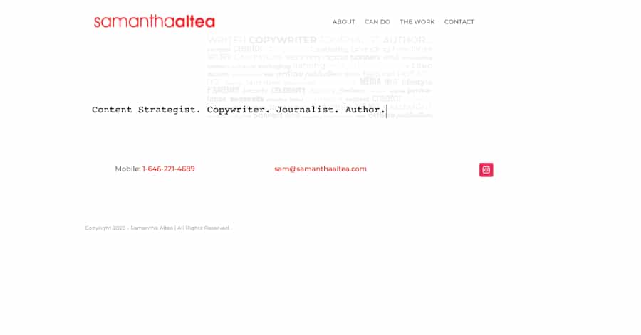 Samantha Altea - Journalist Website Exampl