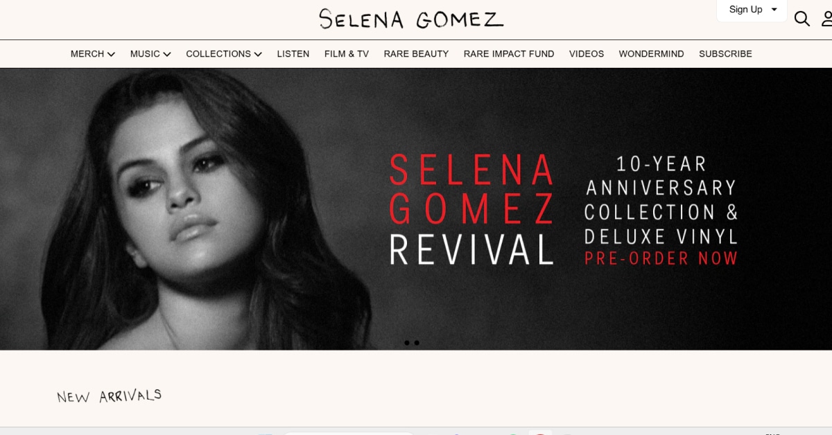 Selena Gomez - Singer Website selena gomez - influencer website example