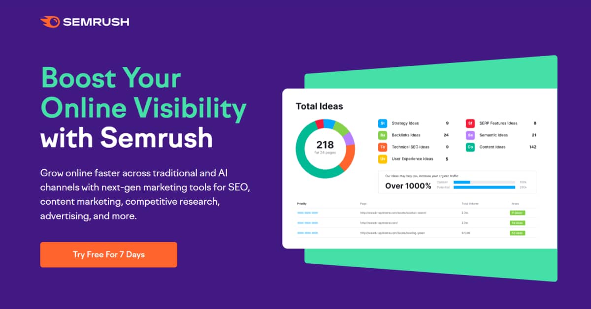 Semrush - SAAS Website Semrush SAAS Website Example