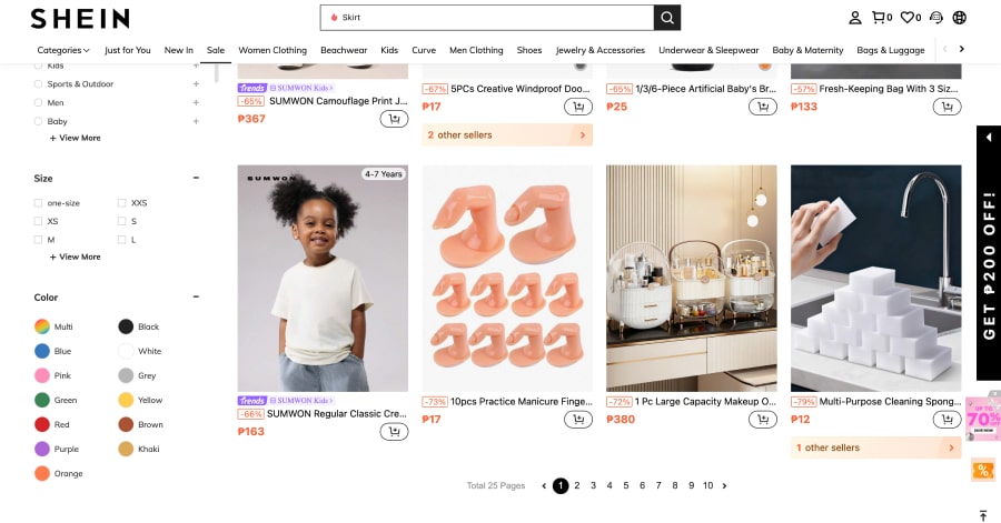 Shein - Pagination Design Example