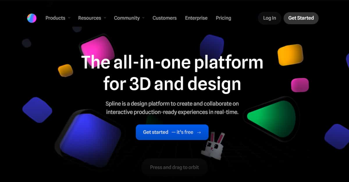 spline - saas website examples