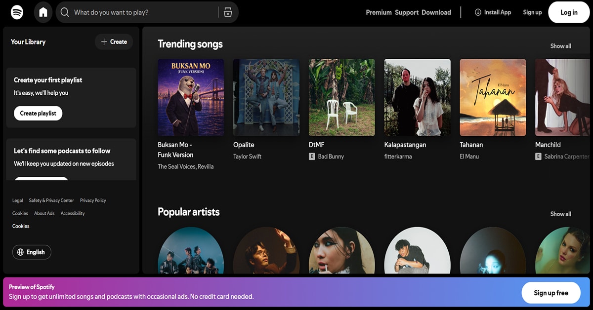 spotify - saas website examples