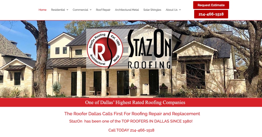 Stazon Roofing - Roofing Website Example Stazon Roofing - Roofing Website Example