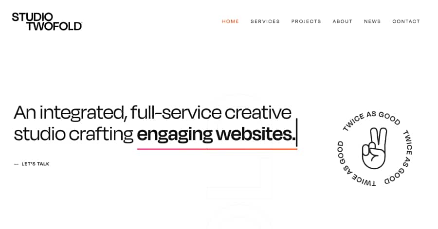 Studio Twofold - Minimalist Website Example