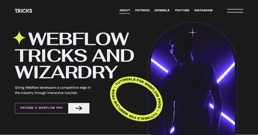 T.ricks - Neon Website Example