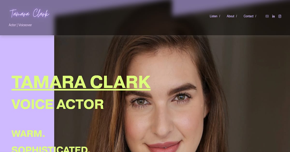 Tamara Clark - Voice Actor Website tamara clark - voice actor website examples