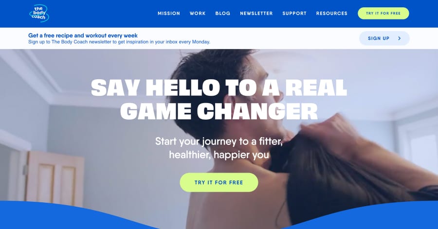 The Body Coach - Personal Trainer Website Example The Body Coach - Personal Trainer Website Example