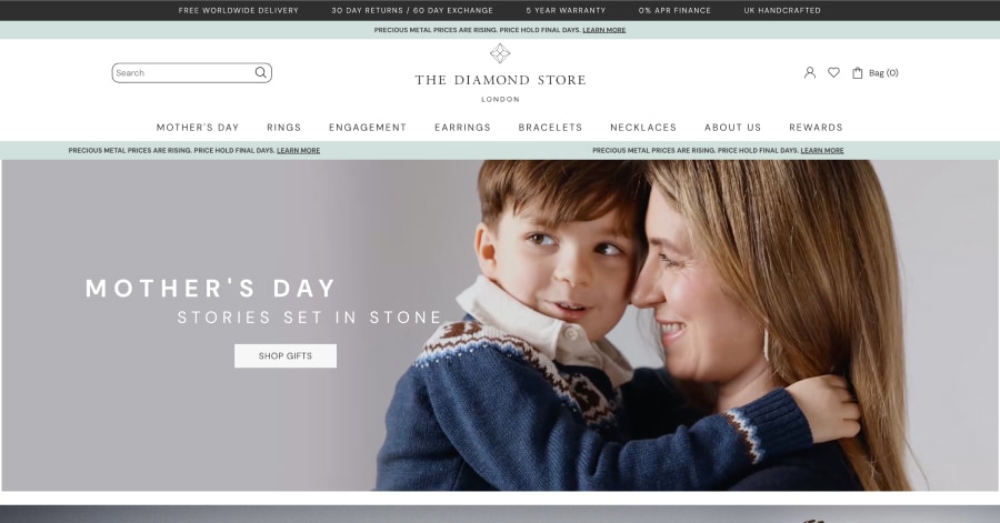 The Diamond Store - Jewelry Website Example The Diamond Store - Jewelry Website Example