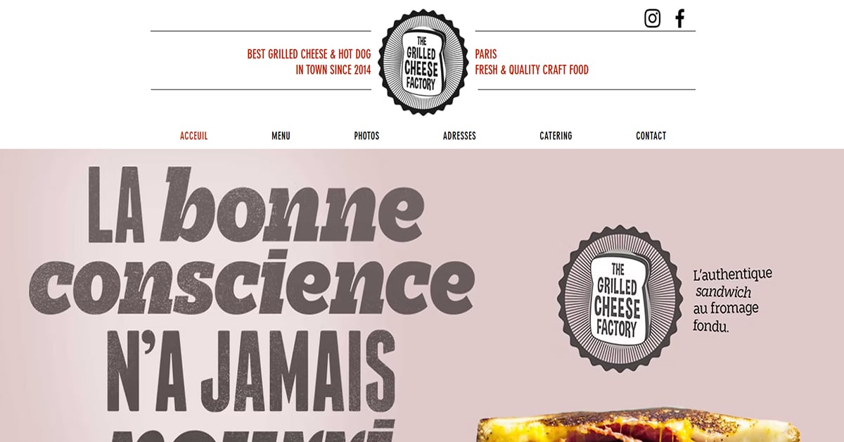 The Grilled Cheese Factory - Wix Ecommerce Store Example Tobias Becs – Wix Website Example