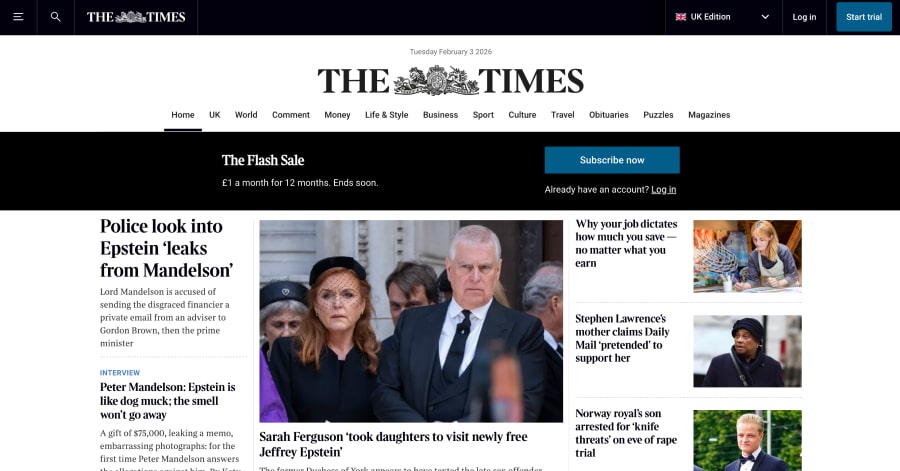 The Times - Journalist Website Example