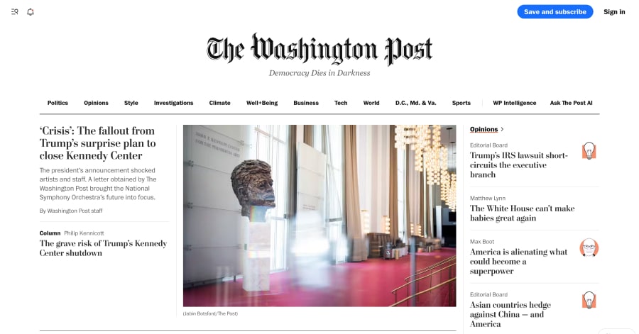 The Washington Post - Journalist Website Example