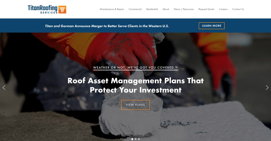 Titan Roofing - Roofing Website Example Titan Roofing - Roofing Website Example