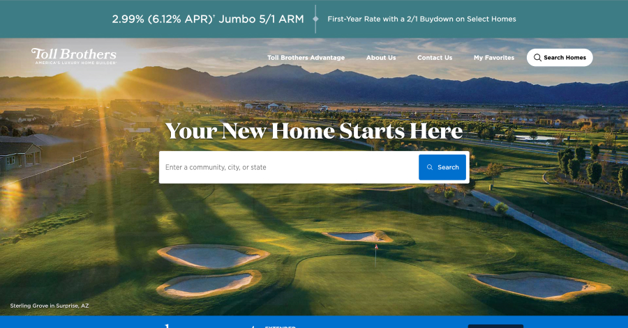 Toll Brothers - Home Builder Website Example Toll Brothers - Home Builder Website Example