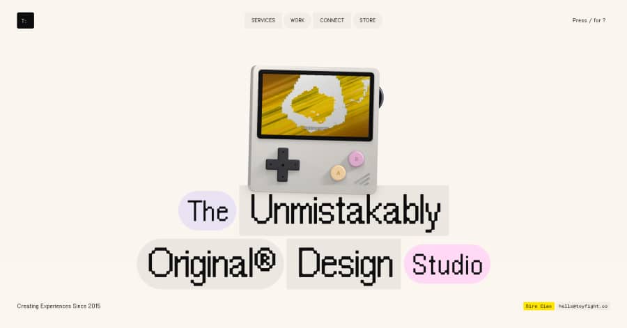 Toy Fight - Minimalist Website Example