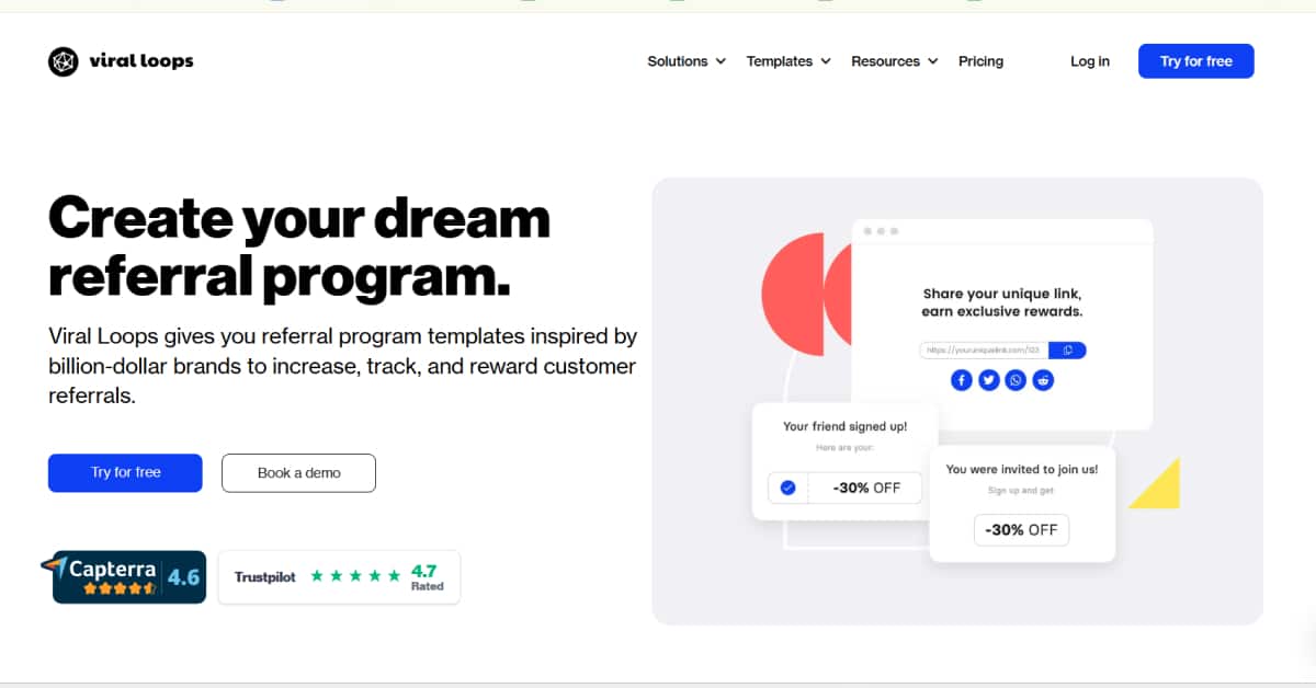 Viral Loops - SAAS Website