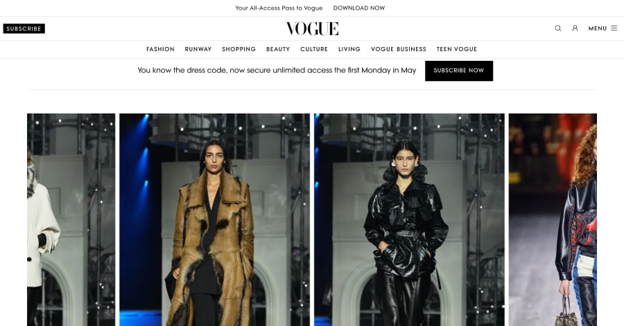 Vogue - Lifestyle Website Example
