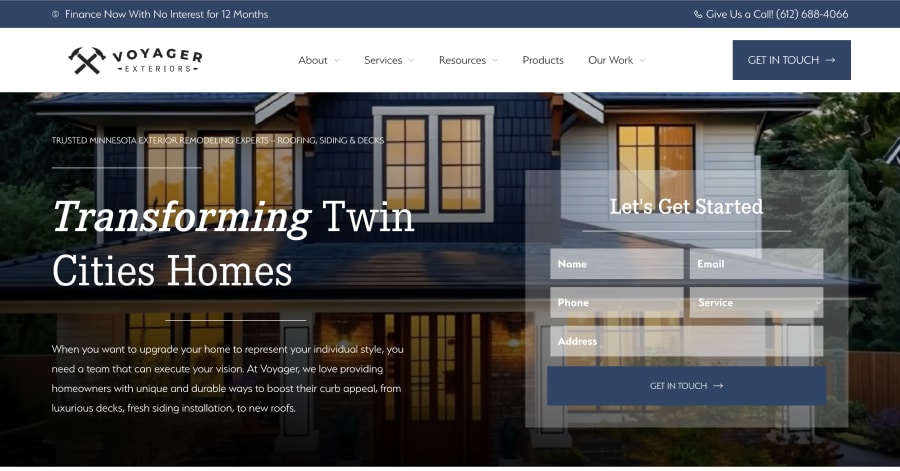 Voyager Exterior - Roofing Website Example Voyager Exterior - Roofing Website Example