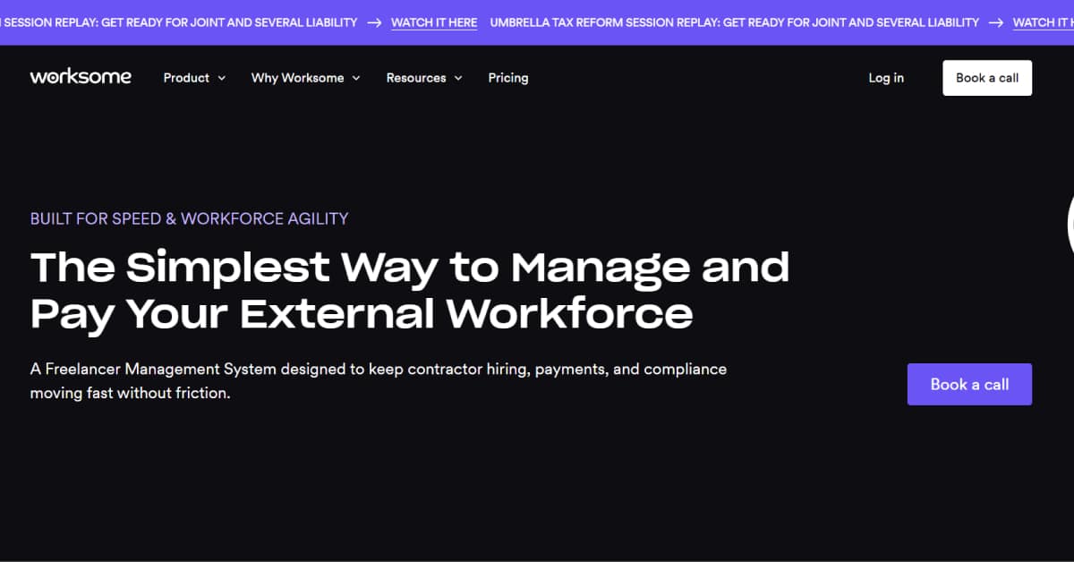 worksome - saas website examples