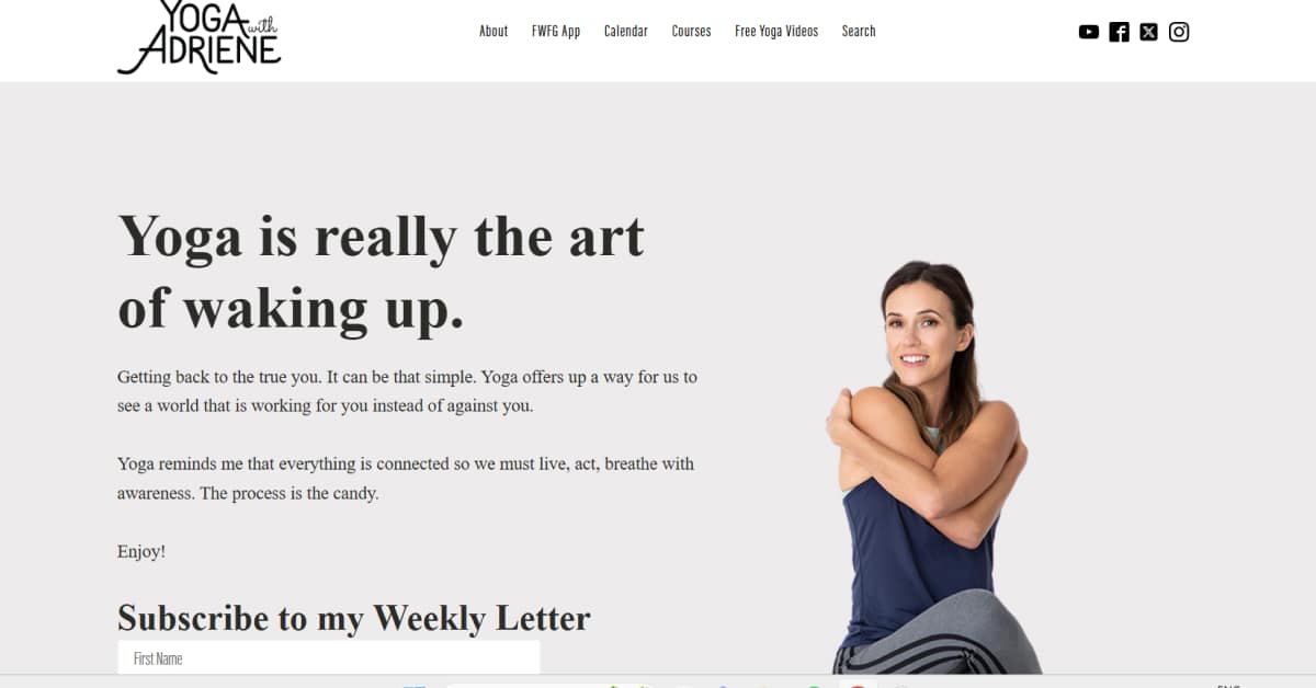 Yoga with Adriene - Yoga Website Best Yoga Websites_Glow Flow Yoga By Nina Park