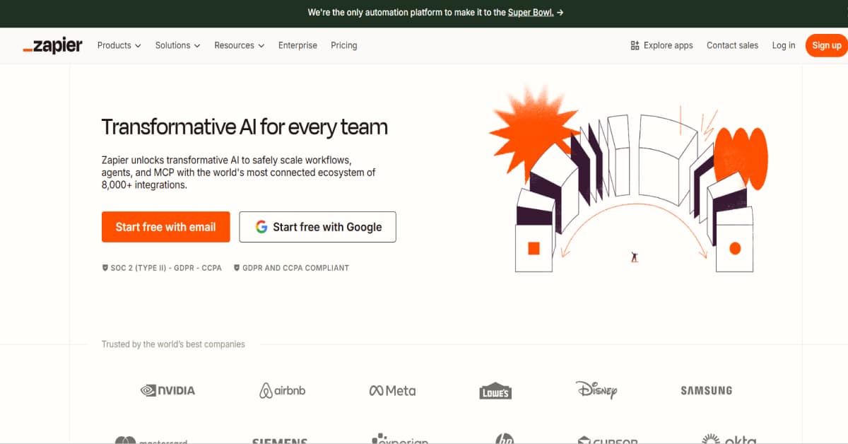 Zapier - Technology Website Example Karkey - Technology Website Examples