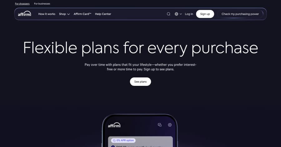 affirm - Fintech Startup Website Examples affirm - Fintech Startup Website Examples