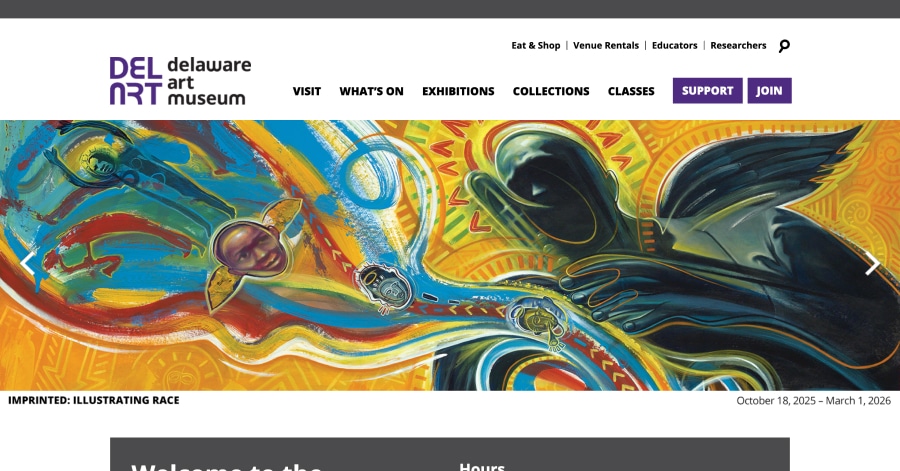 delaware art museum - Museum Website Examples
