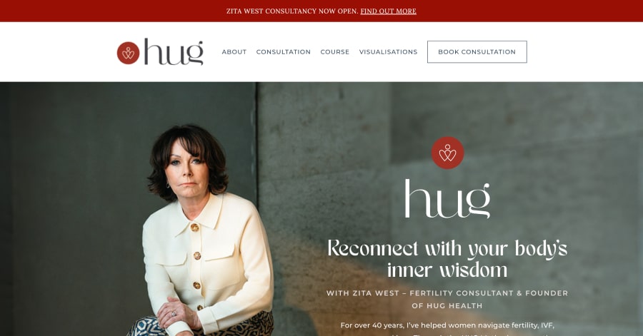 hug - Nutrition Coach Website Example