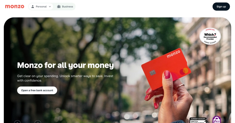 monzo - Fintech Startup Website Examples monzo - Fintech Startup Website Examples
