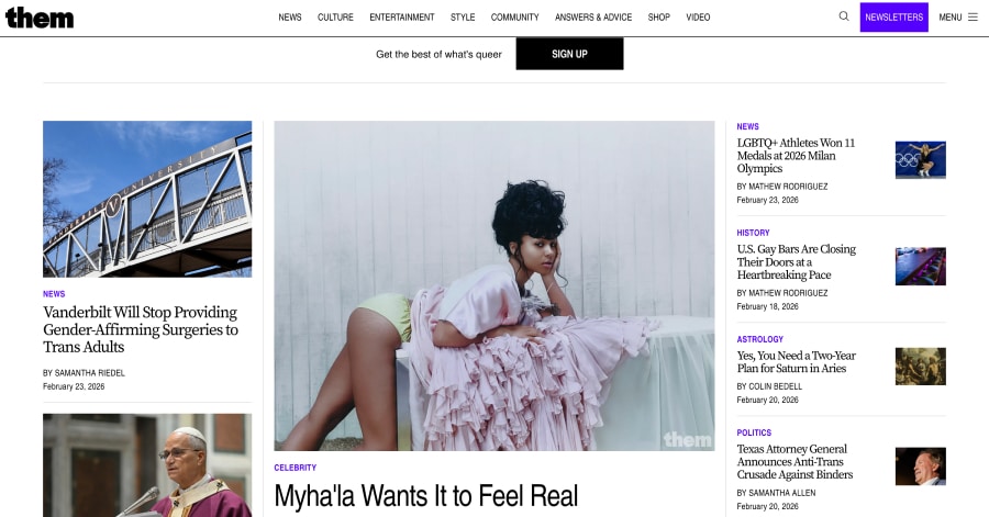 them - Lifestyle Website Example