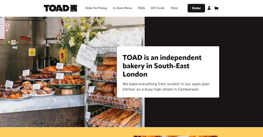 toad - Local Business Website Example