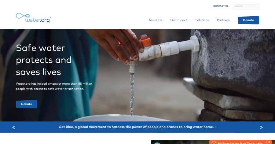 water.org - Homepage Design Example