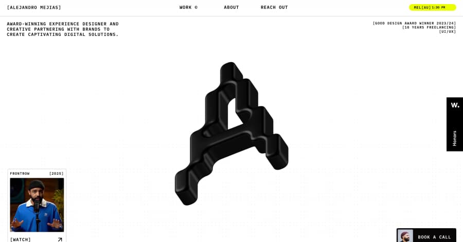 Alejandro Mejias - Glassmorphism Website Example Alejandro Mejias - Glassmorphism Website Example