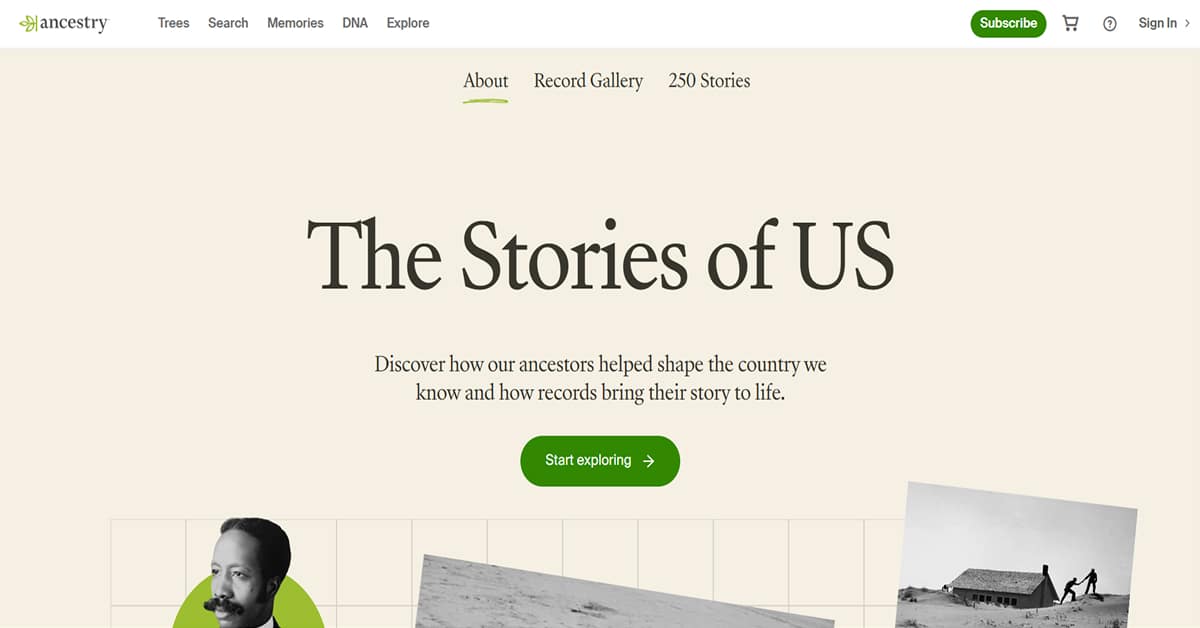Ancestry - Playful Website fishing the feed - playful websites examples