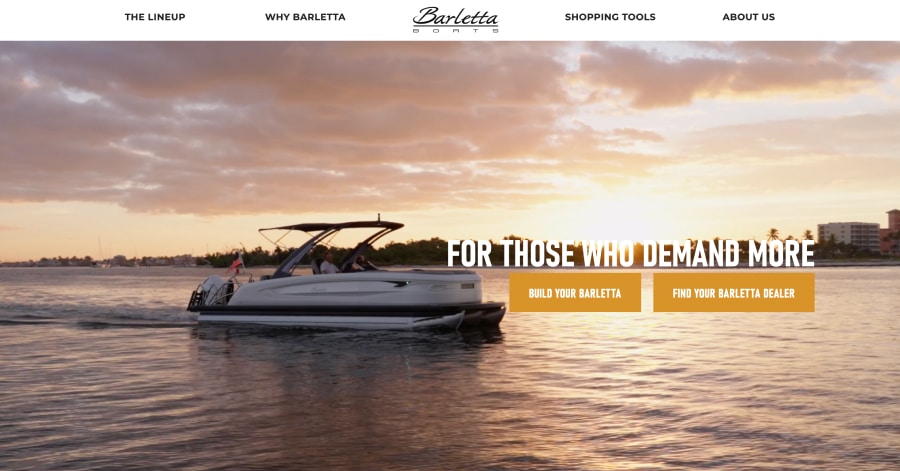Barletta Boats - Lead Generation Website Examples Barletta Boats - Lead Generation Website Examples