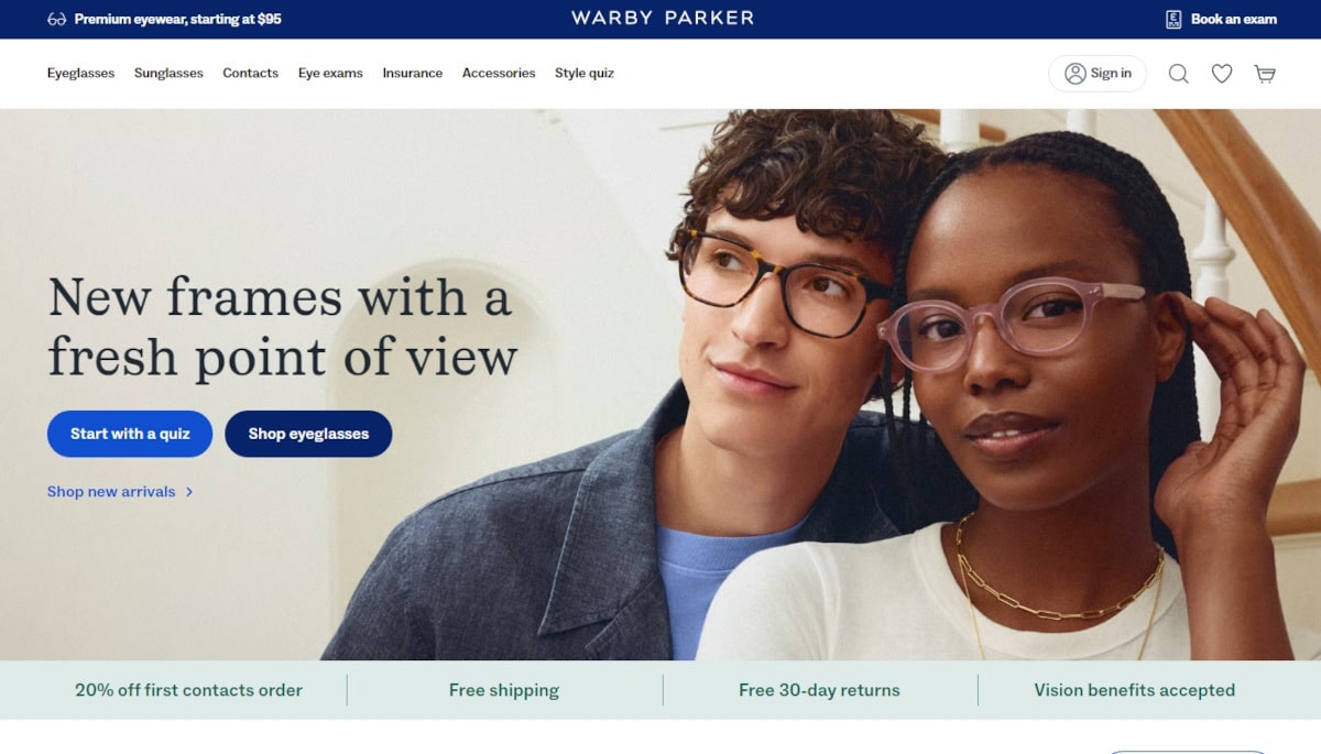 Best Above The Fold Websites_Warby Parker Best Above The Fold Websites_Warby Parker