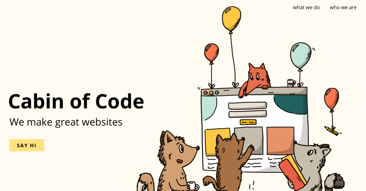 Cabin of Code - Playful Website cabin of code - playful website examples