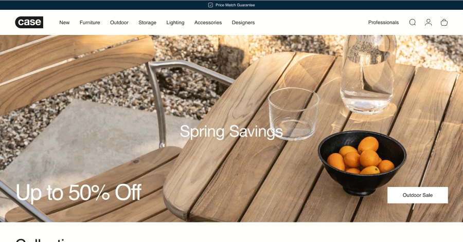 Case - Furniture Store Website Examples