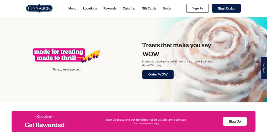 Cinnabon - Franchise Website Examples Cinnabon - Franchise Website Examples