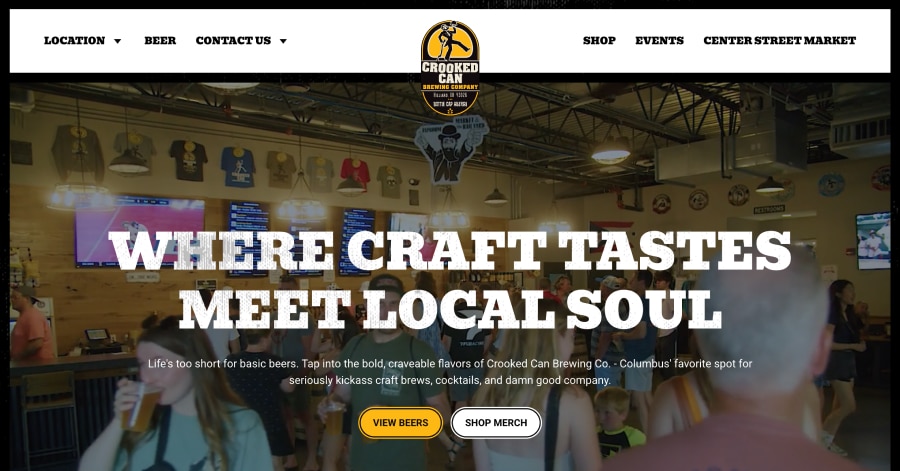 Crooked Can - Microbrewery Website Examples