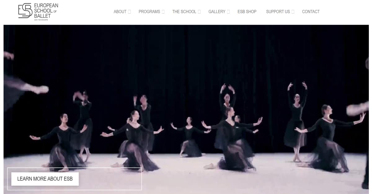 European School of Ballet - Dance Studio Website Design Investment Advisor App - Glassmorphism Website Examples